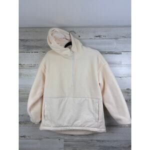 Fabletics women extra small Lotta Teddy Half-Zip Jacket cream fleece lined